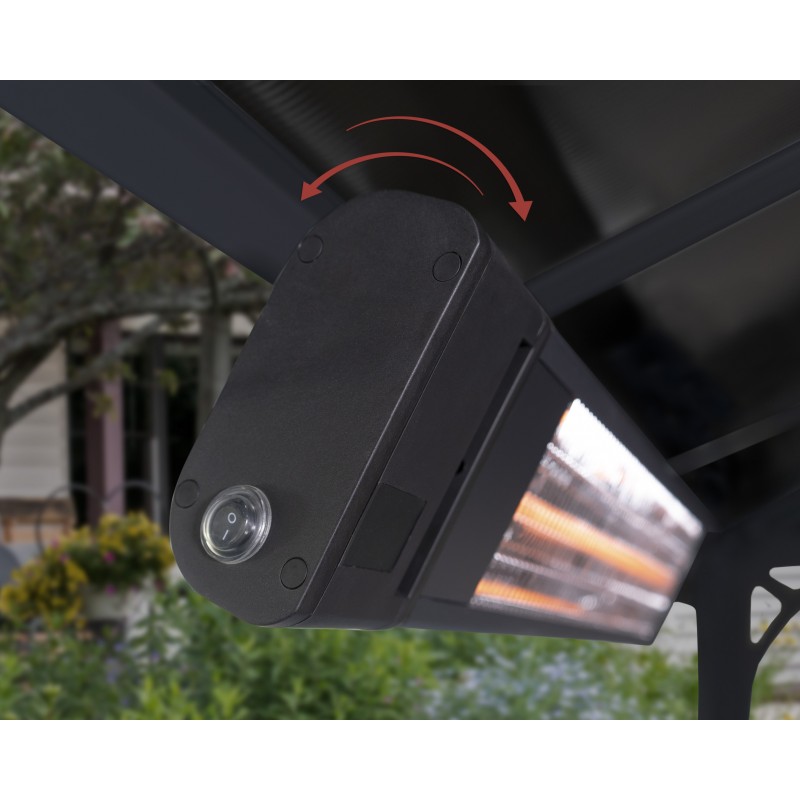 Canopia Outdoor-Infrarotstrahler aus Carbonfaser IP65 mit Wandmontage