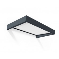 Canopia Sophia Türvordach 160x95 cm - grauer Rahmen, opalweiße Paneele