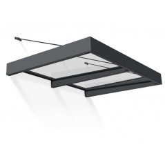 Canopia Sophia XL Door Awning 192x140x67 cm - Grey Frame, Transparent Panel