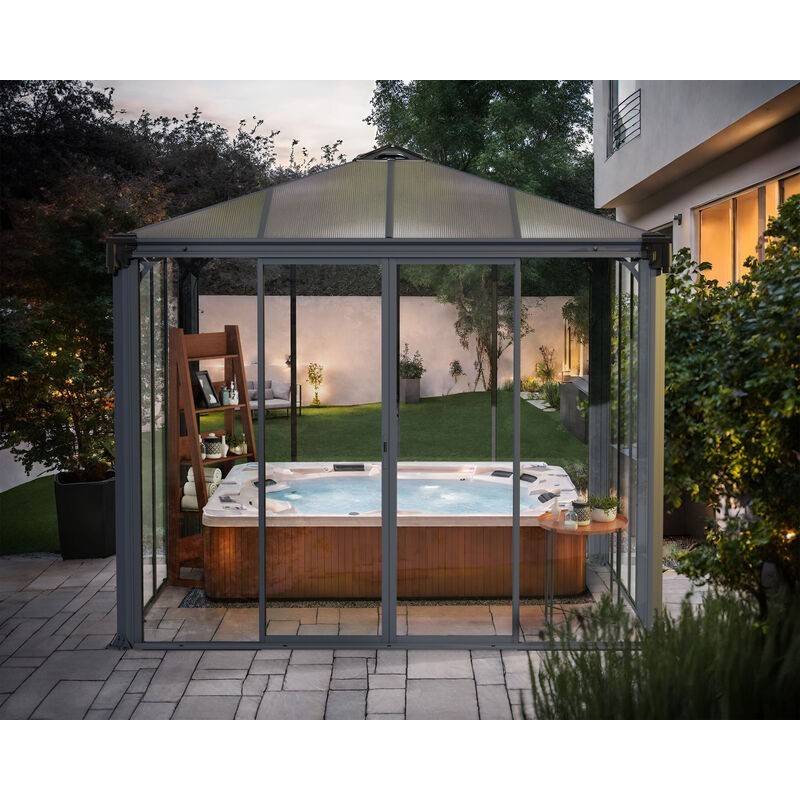 Canopia Ledro geschlossener Gartenpavillon aus Aluminium 3x3 m Canopia Ledro geschlossener Gartenpavillon aus Aluminium 3x3 m