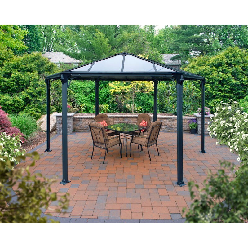Canopia Monaco Sechseckiger Gartenpavillon aus Aluminium 3.6x4 m Canopia Monaco Sechseckiger Gartenpavillon aus Aluminium 3.6x4 m