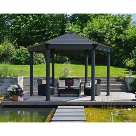 Canopia Roma Sechseckiger Gartenpavillon aus Aluminium 3.6x4 m