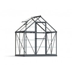 Canopia Harmony Transparentes Gartengewächshaus aus Polycarbonat, 126 x 185 x 208 cm, Grau