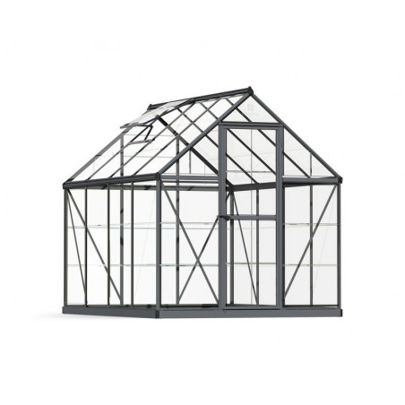 Canopia Harmony Transparentes Gartengewächshaus aus Polycarbonat, 247 x 185 x 208 cm, Grau