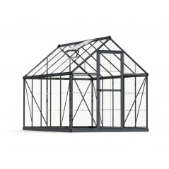 Canopia Harmony Transparentes Gartengewächshaus aus Polycarbonat, 306 x 185 x 208 cm, Grau