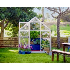 Canopia Harmony Transparentes Gartengewächshaus aus Polycarbonat 247x185x208 cm Silber