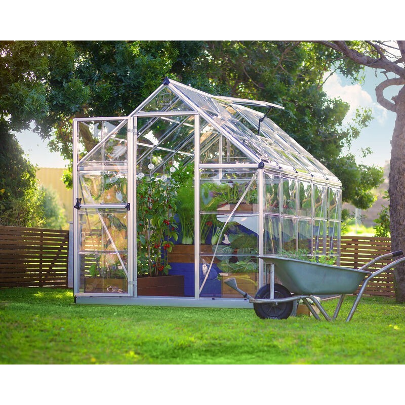 Canopia Harmony Transparentes Gartengewächshaus aus Polycarbonat 306X185X208 cm Silber