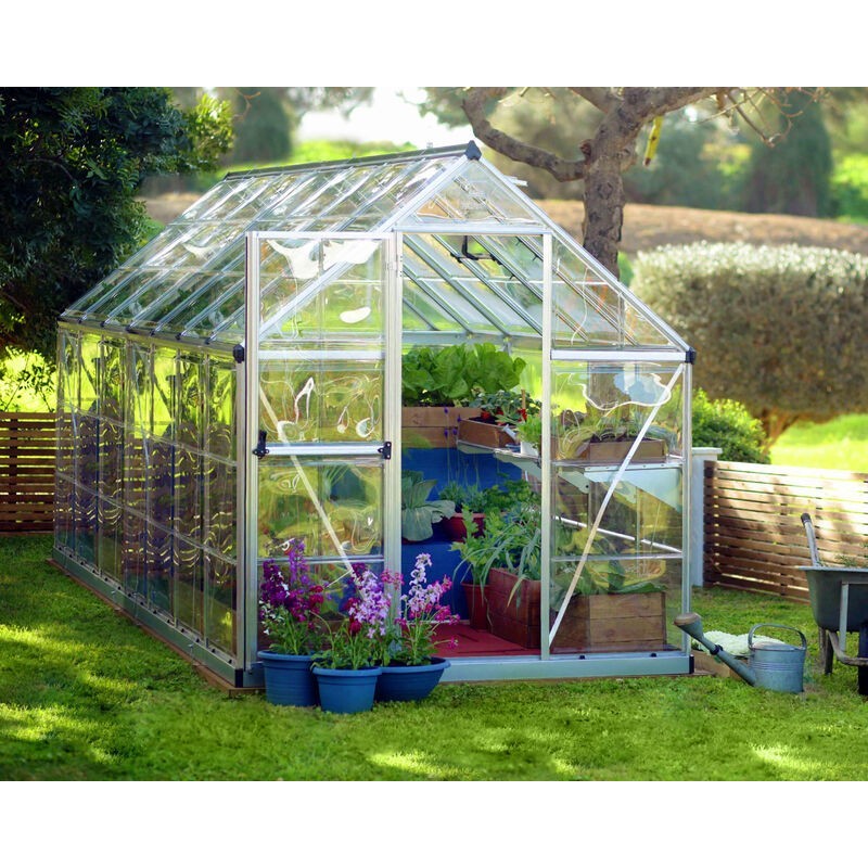 Canopia Harmony Transparentes Gartengewächshaus aus Polycarbonat 426x185x208 cm Silber Canopia Harmony Transparentes Gartengewächshaus aus Polycarbonat 426x185x208 cm Silber