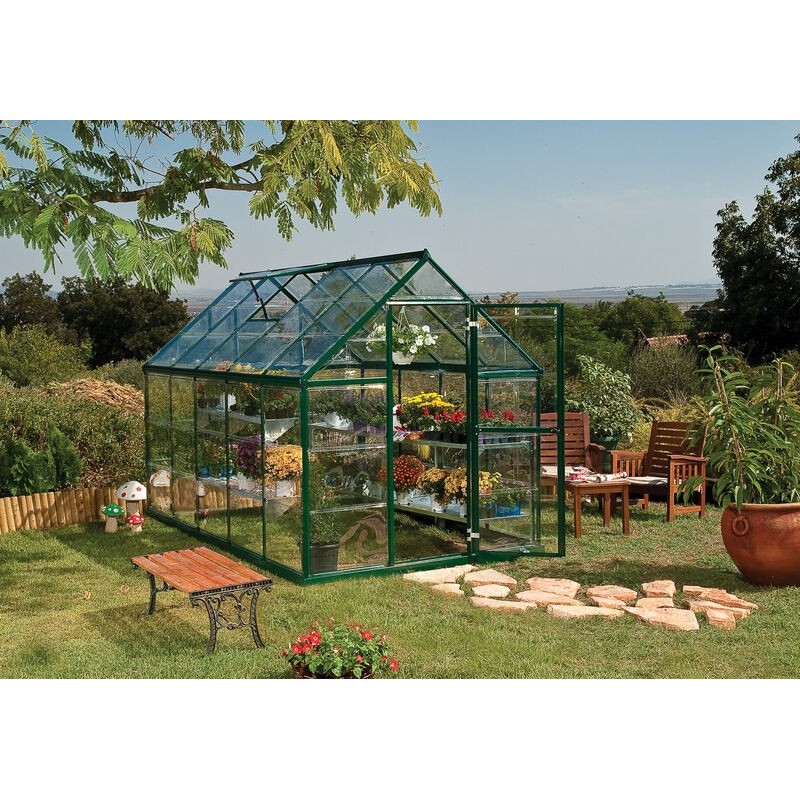Canopia Harmony Transparentes Gartengewächshaus aus Polycarbonat, 306 x 185 x 208 cm, grün