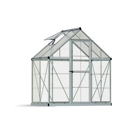 Canopia Hybrid-Gartengewächshaus aus Polycarbonat, 126 x 185 x 208 cm, silberfarben