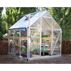 Canopia Hybrid Polycarbonate Garden Greenhouse 186x185x208 cm Silver