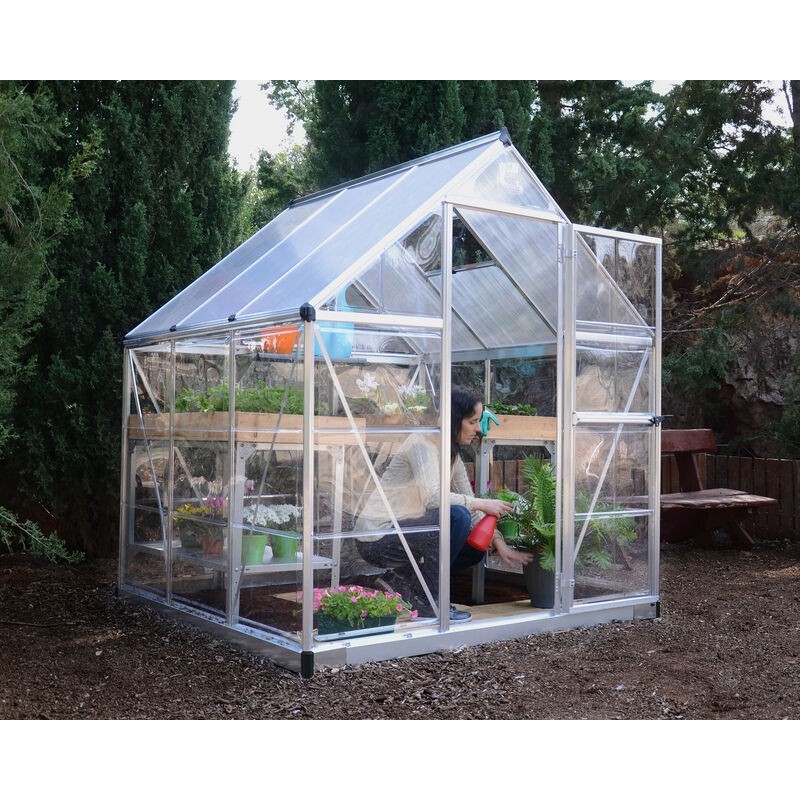 Canopia Hybrid Gartengewächshaus aus Polycarbonat 186x185x208 cm Silber Canopia Hybrid Gartengewächshaus aus Polycarbonat 186x185x208 cm Silber