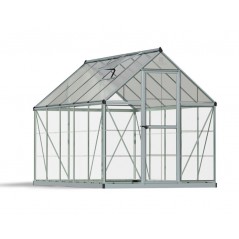 Canopia Hybrid-Gartengewächshaus aus Polycarbonat, 306 x 185 x 208 cm, silberfarben
