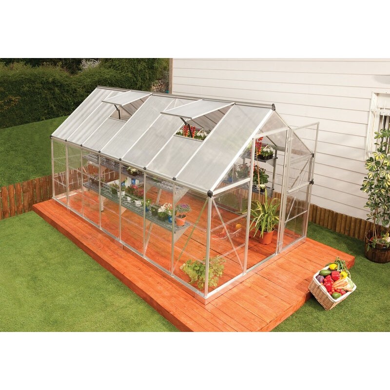 Canopia Hybrid Gartengewächshaus aus Polycarbonat 426x185x208 cm Silber Canopia Hybrid Gartengewächshaus aus Polycarbonat 426x185x208 cm Silber