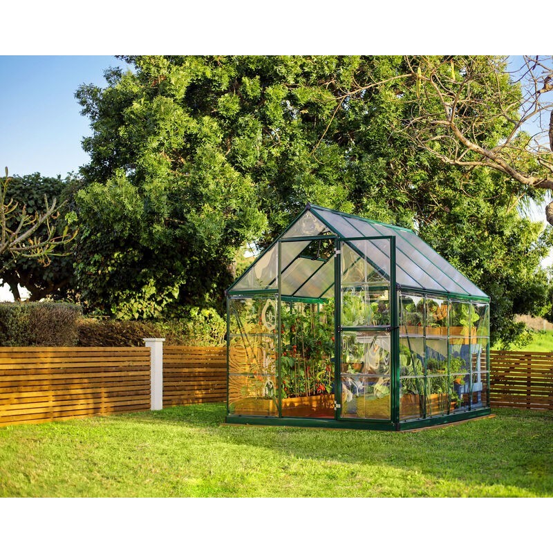 Canopia Hybrid-Gartengewächshaus aus Polycarbonat, 247 x 185 x 208 cm, grün
