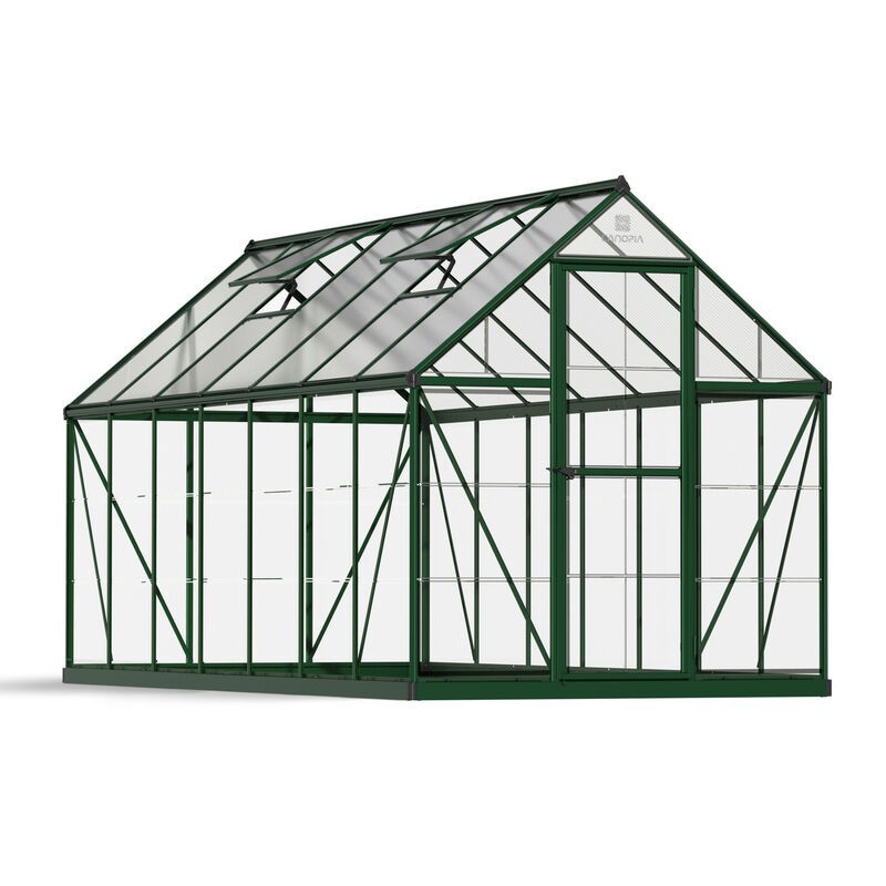 Canopia Hybrid-Gartengewächshaus aus Polycarbonat, 426 x 185 x 208 cm, grün