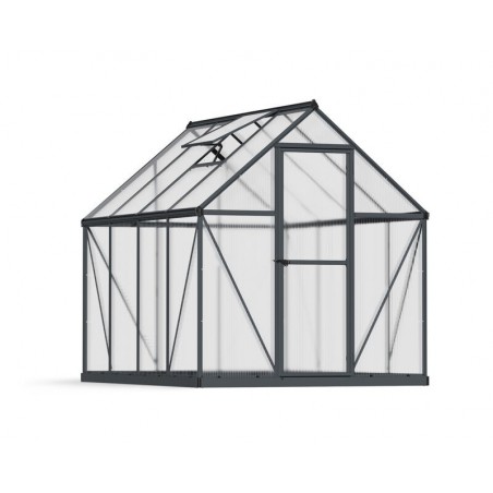 Canopia Mythos Doppelsteg-Gartengewächshaus aus Polycarbonat 247x185x208 cm Grau