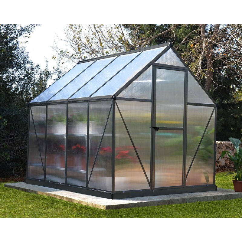 Canopia Mythos Doppelsteg-Gartengewächshaus aus Polycarbonat 247x185x208 cm Grau Canopia Mythos Doppelsteg-Gartengewächshaus aus Polycarbonat 247x185x208 cm Grau