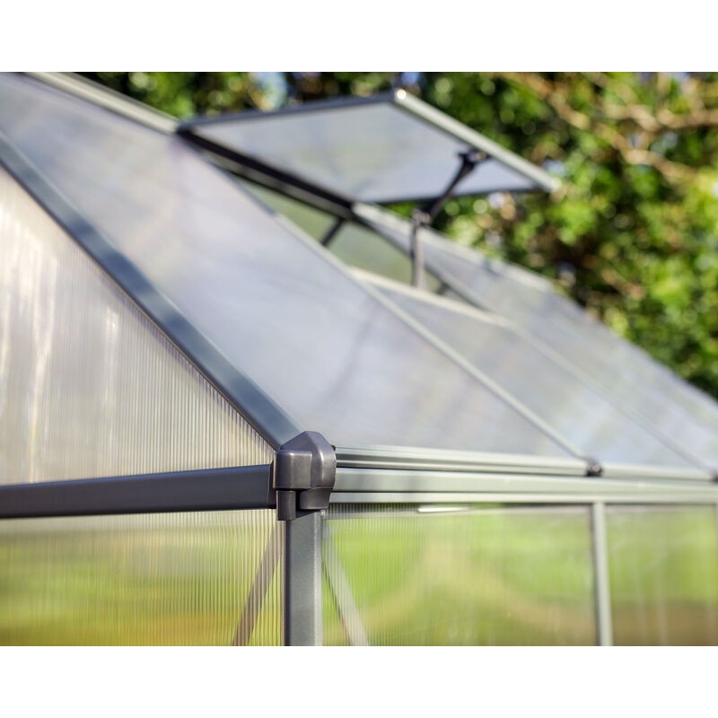 Canopia Mythos Twin-Wall Polycarbonate Garden Greenhouse 247x185x208 cm Grey Canopia Mythos Twin-Wall Polycarbonate Garden Greenhouse 247x185x208 cm Grey