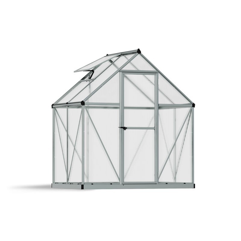 Canopia Mythos Doppelsteg-Gartengewächshaus aus Polycarbonat 126x185x208 cm Silber