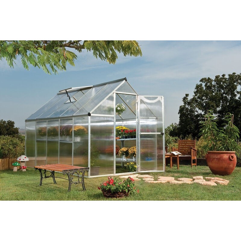 Canopia Mythos Doppelsteg-Gartengewächshaus aus Polycarbonat 306x185x208 cm Silber Canopia Mythos Doppelsteg-Gartengewächshaus aus Polycarbonat 306x185x208 cm Silber