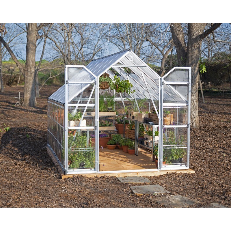 Canopia Balance Hybrid-Gartengewächshaus aus Polycarbonat 367x244x229 cm Silber Canopia Balance Hybrid-Gartengewächshaus aus Polycarbonat 367x244x229 cm Silber