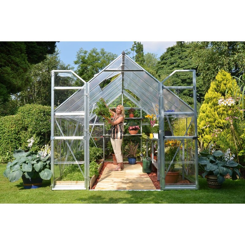Canopia Balance Hybrid-Gartengewächshaus aus Polycarbonat 367x244x229 cm Silber Canopia Balance Hybrid-Gartengewächshaus aus Polycarbonat 367x244x229 cm Silber