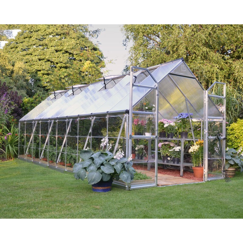 Canopia Balance Hybrid-Gartengewächshaus aus Polycarbonat 607x244x229 cm Silber Canopia Balance Hybrid-Gartengewächshaus aus Polycarbonat 607x244x229 cm Silber
