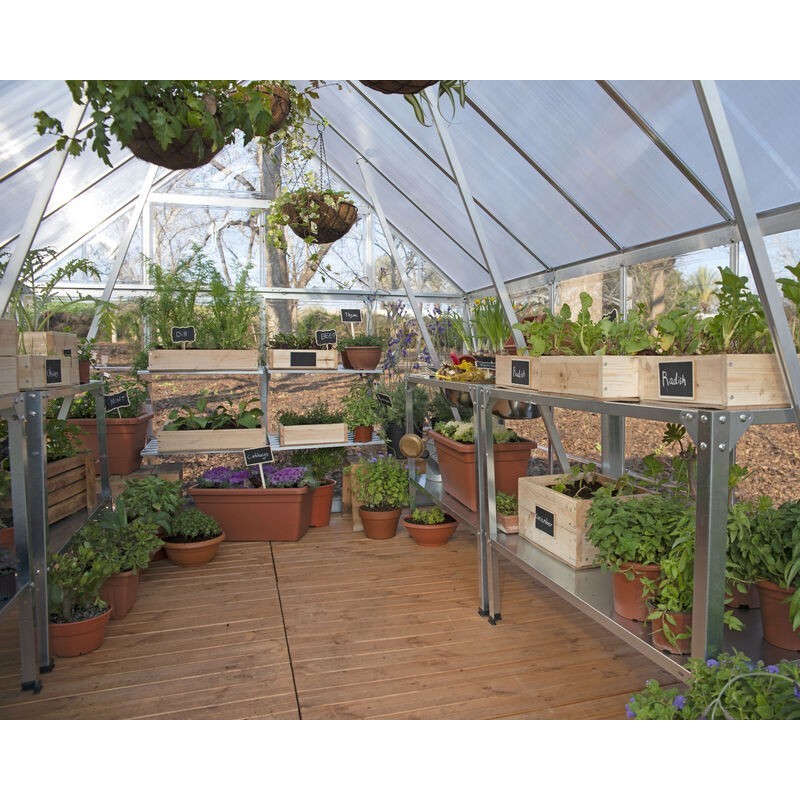 Canopia Balance Hybrid-Gartengewächshaus aus Polycarbonat 607x244x229 cm Silber Canopia Balance Hybrid-Gartengewächshaus aus Polycarbonat 607x244x229 cm Silber