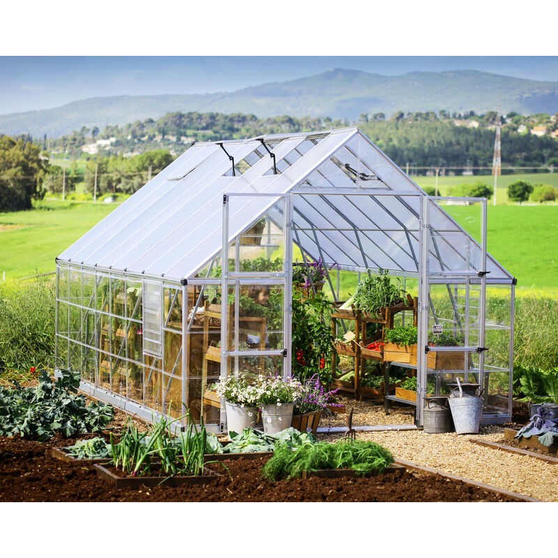 Canopia Balance Hybrid-Gartengewächshaus aus Polycarbonat 484x304x257 cm Silber Canopia Balance Hybrid-Gartengewächshaus aus Polycarbonat 484x304x257 cm Silber