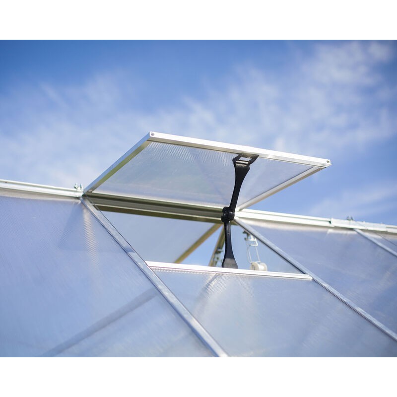 Canopia Balance Hybrid-Gartengewächshaus aus Polycarbonat, 964 x 304 x 257 cm, silberfarben