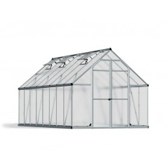 Canopia Essence Doppelschicht-Gartengewächshaus aus Polycarbonat, 487 x 244 x 229 cm, silberfarben