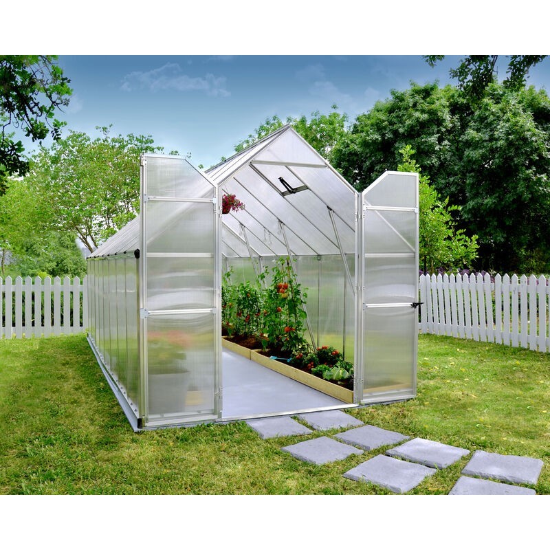 Canopia Essence Twin-Wall Polycarbonate Garden Greenhouse 487x244x229 cm Silver Canopia Essence Twin-Wall Polycarbonate Garden Greenhouse 487x244x229 cm Silver