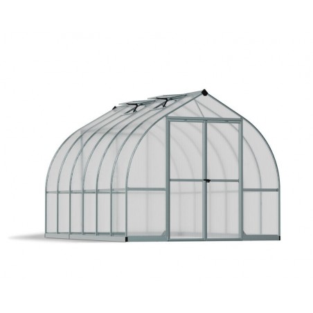 Canopia Bella Twin-Wall Polycarbonate Garden Greenhouse 367x244x219 cm Silver