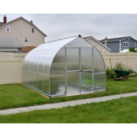 Canopia Bella Doppelsteg-Gartengewächshaus aus Polycarbonat 367x244x219 cm Silber