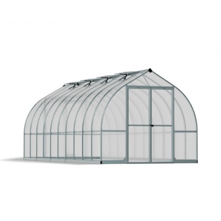 Canopia Bella Doppelsteg-Gartengewächshaus aus Polycarbonat 613x244x219 cm Silber