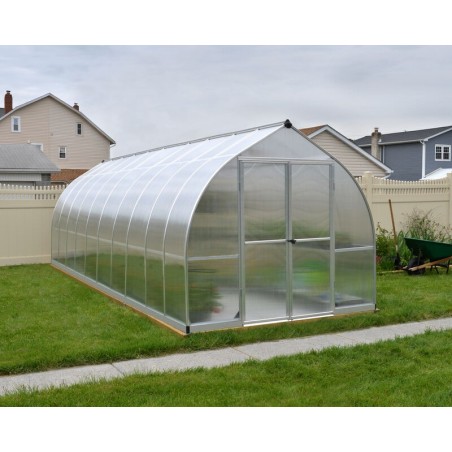 Canopia Bella Doppelsteg-Gartengewächshaus aus Polycarbonat 613x244x219 cm Silber