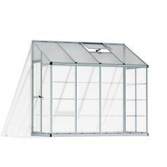Canopia Lean-To Hybrid Polycarbonate Garden Greenhouse 244x124x225 cm Silver