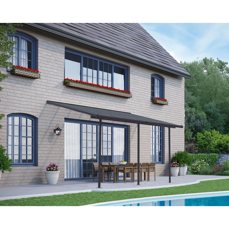 Canopia Capri Terrassenüberdachung aus Aluminium 3x4.3 m Grau Canopia Capri Terrassenüberdachung aus Aluminium 3x4.3 m Grau