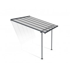Canopia Sierra Anbaupergola aus Aluminium, 3 x 3 m, Grau