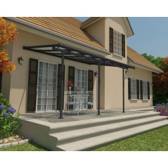 Canopia Sierra Anbaupergola aus Aluminium, 3 x 4,3 m, Grau