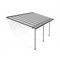 Canopia Sierra Anbaupergola aus Aluminium, 3 x 6,2 m, Grau