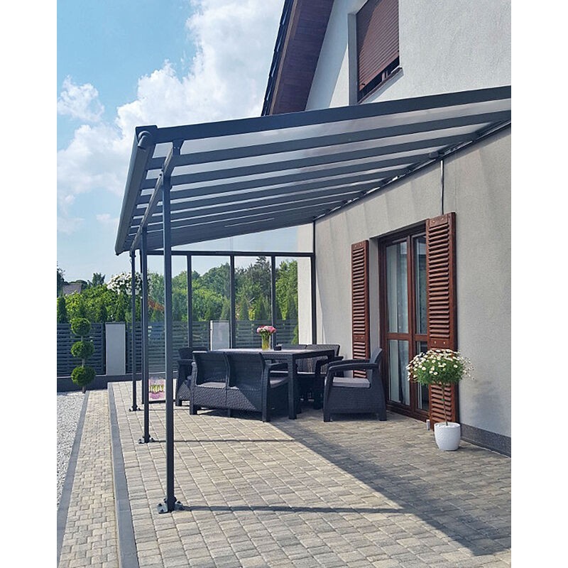 Canopia Feria Terrassenüberdachung aus Aluminium 3x5.5 m Grau Canopia Feria Terrassenüberdachung aus Aluminium 3x5.5 m Grau