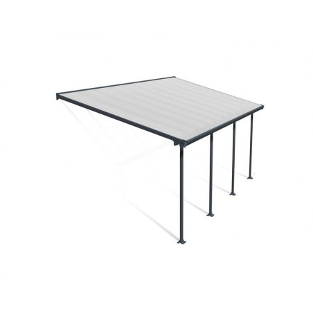 Canopia Feria Anbaupergola aus Aluminium, 3 x 6,1 m, Grau