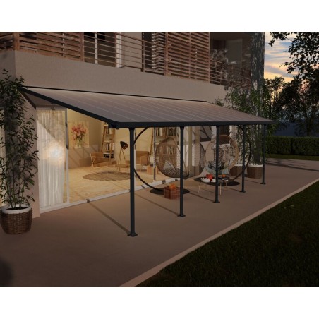 Canopia Feria Terrassenüberdachung aus Aluminium 3x8.5 m Grau