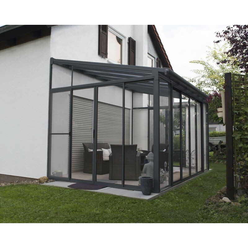 Canopia San Remo Wintergarten aus Aluminium 3x4.4 m Grau Canopia San Remo Wintergarten aus Aluminium 3x4.4 m Grau