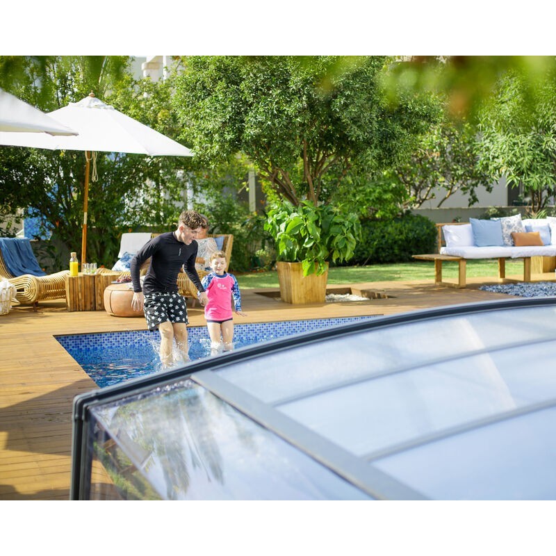Canopia Majorca Teleskopische Poolüberdachung aus Polycarbonat und Aluminium 8x4 m Canopia Majorca Teleskopische Poolüberdachung aus Polycarbonat und Aluminium 8x4 m