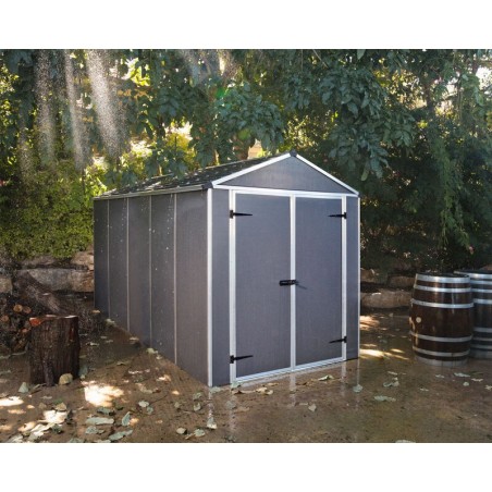Canopia Rubicon Besonders robustes Gerätehaus aus Polycarbonat 378x185x217 cm Dunkelgrau