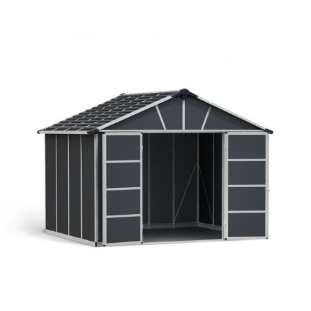Canopia Yukon Gerätehaus aus Polycarbonat 271x332x252 cm Grau mit Boden inklusive