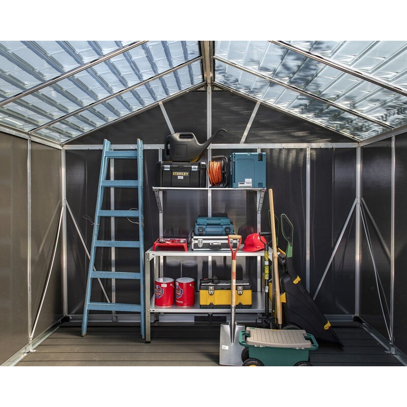 Canopia Yukon Gerätehaus aus Polycarbonat 271x332x252 cm Grau mit Boden inklusive Canopia Yukon Gerätehaus aus Polycarbonat 271x332x252 cm Grau mit Boden inklusive